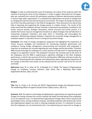 Change management assignment on organizational challenges | PDF