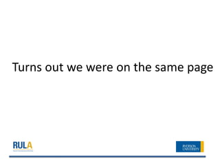 Turns out we were on the same page
 