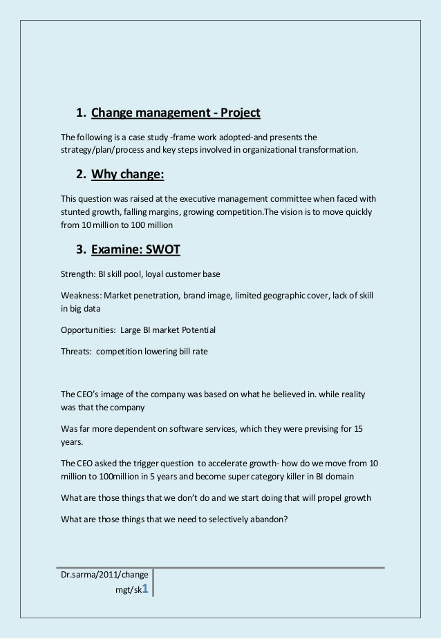 case study example for change management