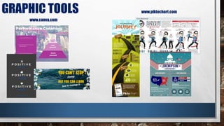 GRAPHIC TOOLS
www.canva.com
www.piktochart.com
 