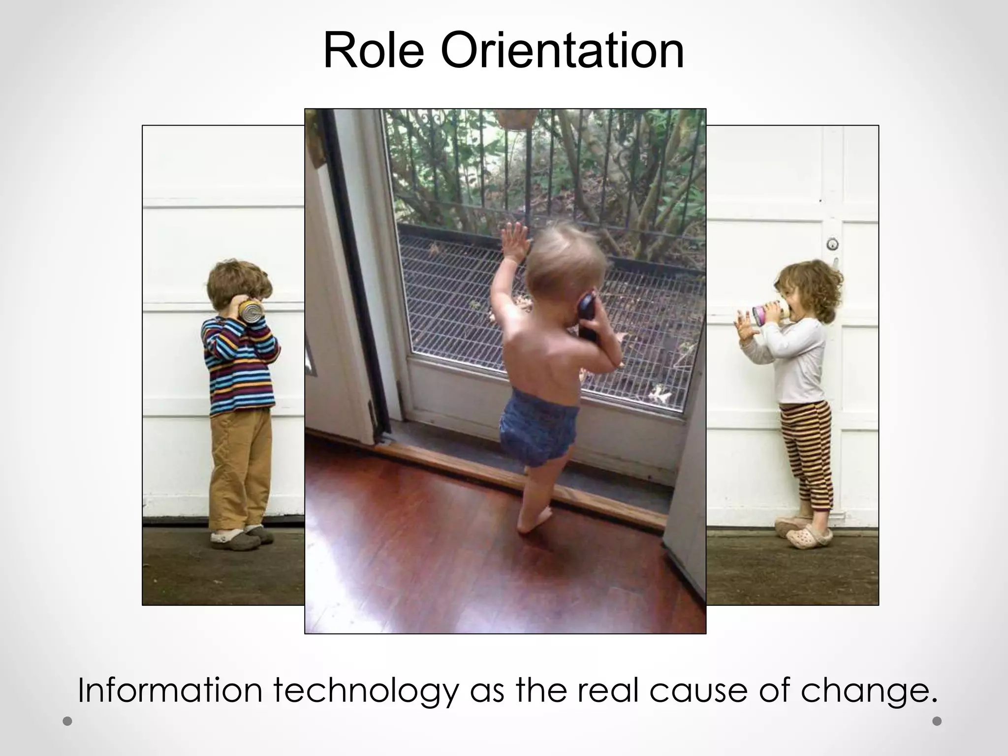 Role Orientation 
Information technology as the real cause of change. 
 