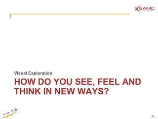 Visual Exploration

HOW DO YOU SEE, FEEL AND
THINK IN NEW WAYS?

                           45
 