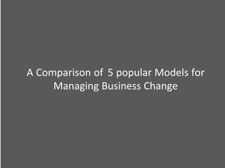 A Comparison of 5 popular Models for
Managing Business Change
 