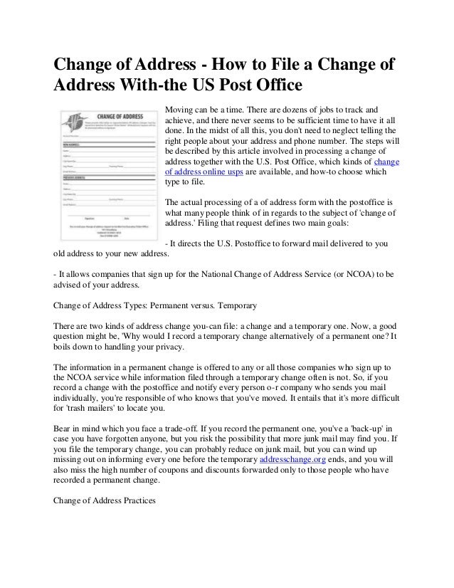 who to notify of address change