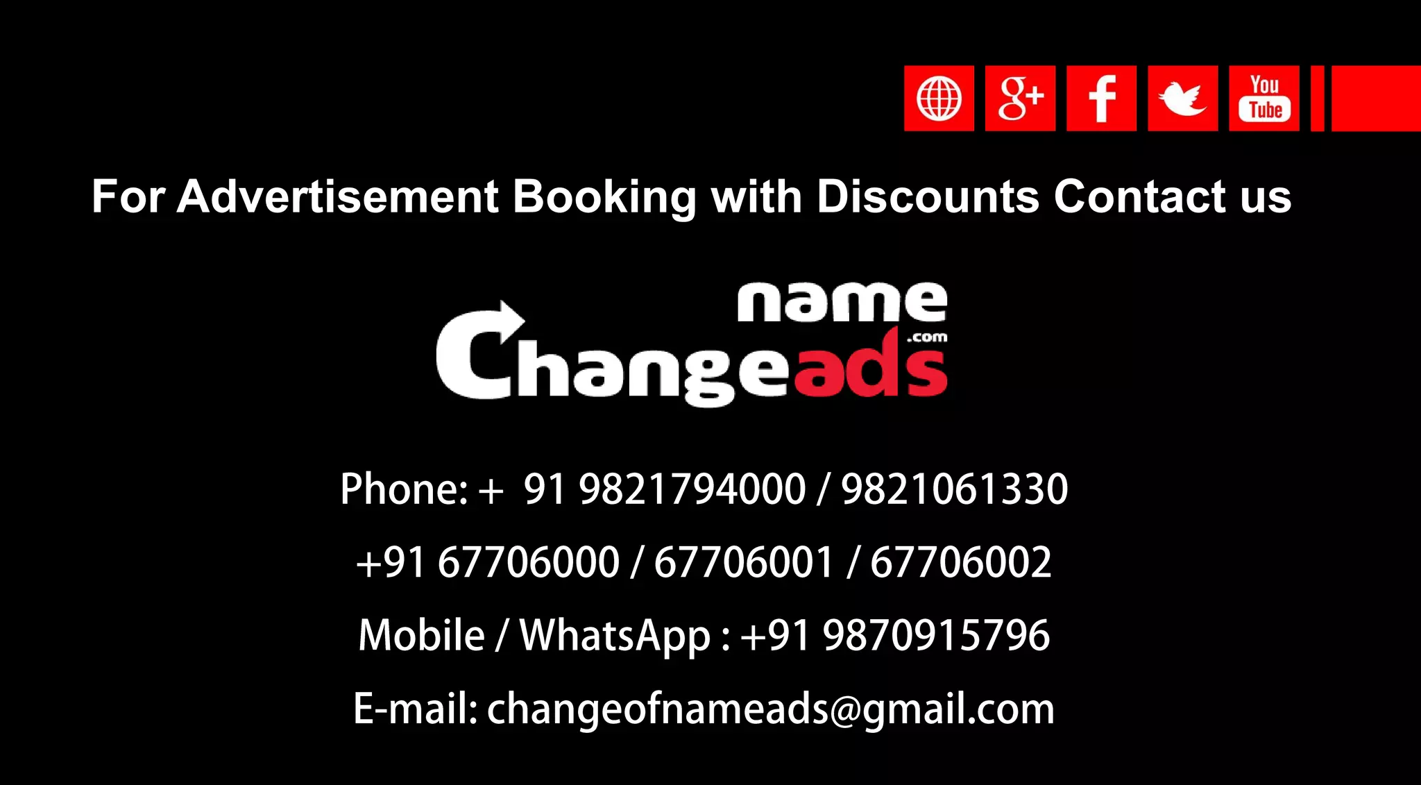 For Advertisement Booking with Discounts Contact us
 