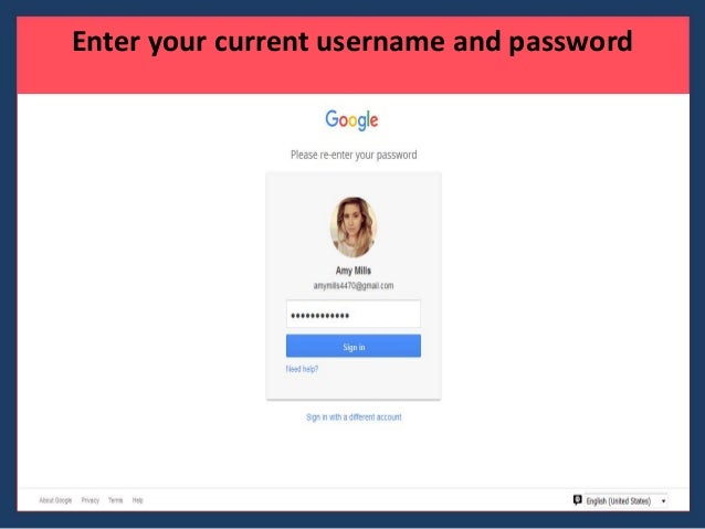 need to reset password on gmail account