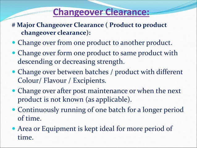 Changeover Clearance | PPT | Logistics | Business