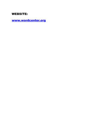 WEBSITE:
www.wordcenter.org
 