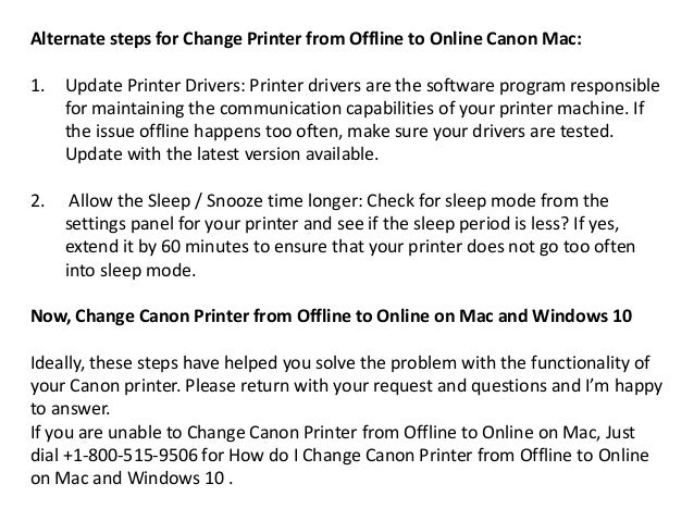 change printer to online change printer to online