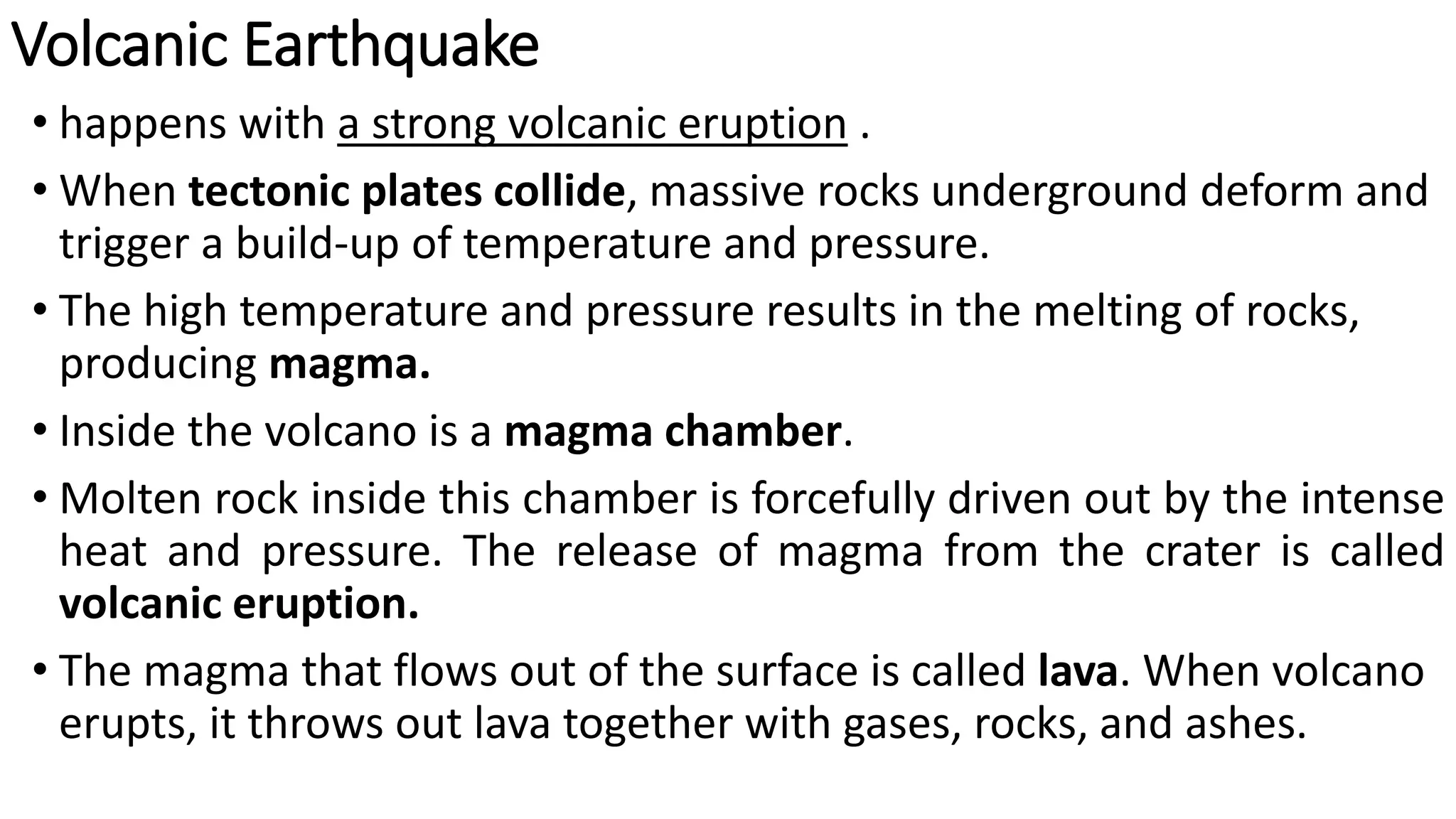 Changes Due to Earthquakes and Volcanic Eruptions.pptx | Geology | Science
