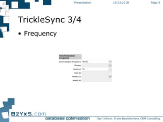10.02.2010 Presentation Page  TrickleSync 3/4 Frequency 