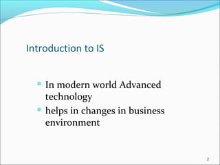 Changes in business environment