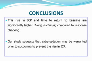 Changes in icp following response checking in icu