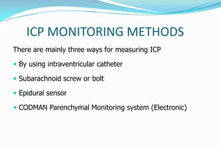 Changes in icp following response checking in icu