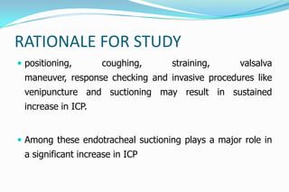Changes in icp following response checking in icu