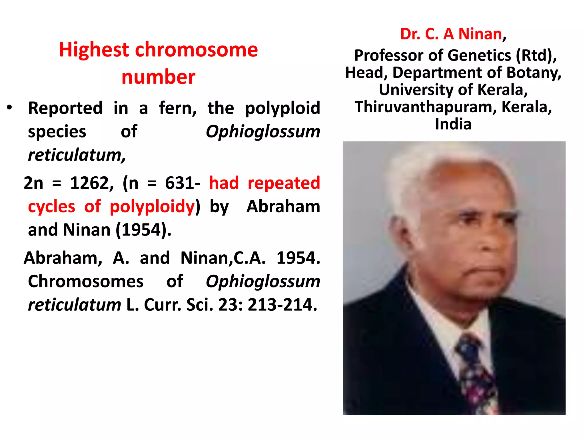 Changes In Number And Structure Of Chromosomes SMG | PPTX