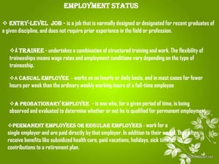 Employment Status Rft Rpt Changes in Personnel Status | PPTX