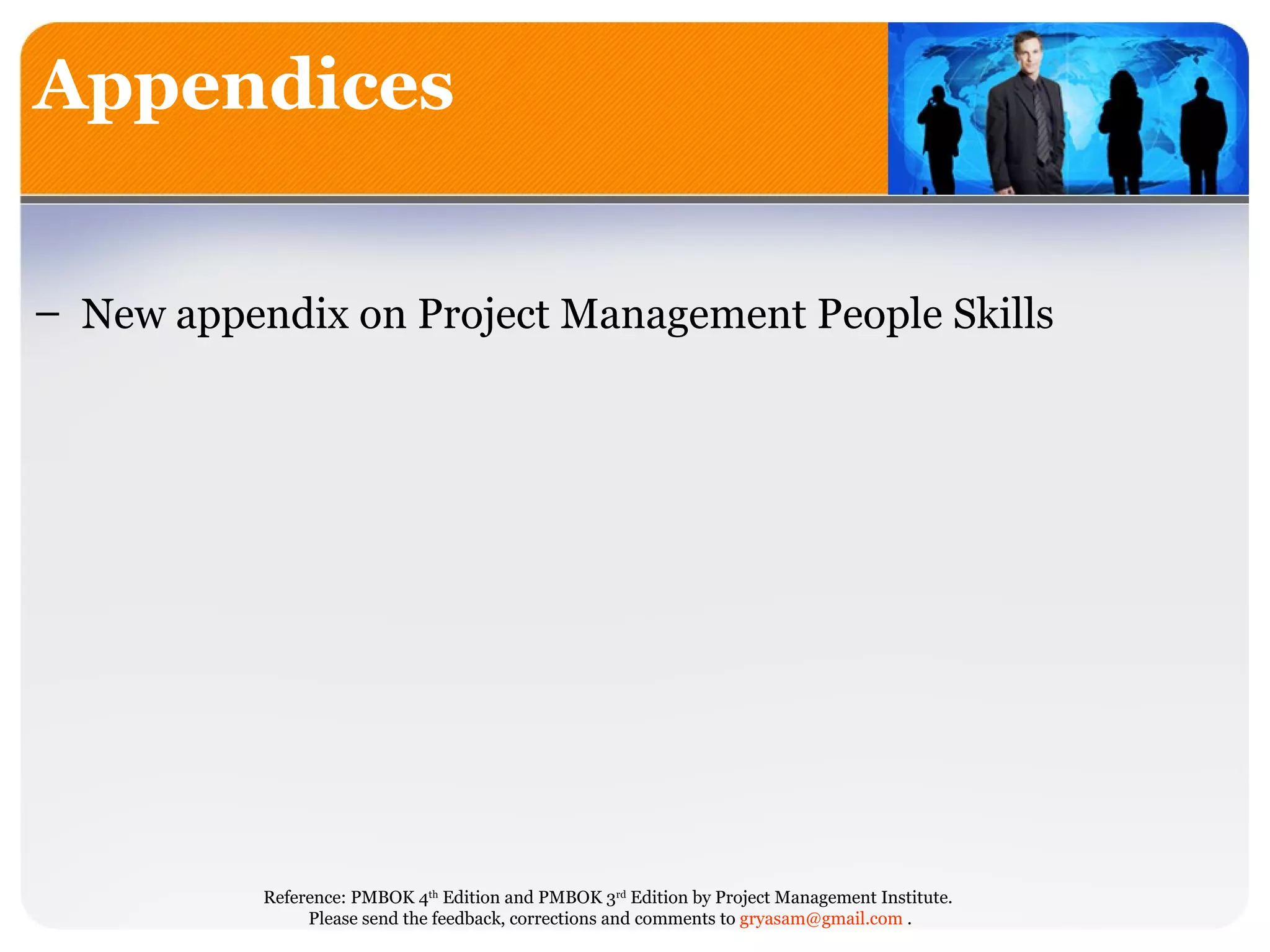 New appendix on Project Management People Skills  Appendices 