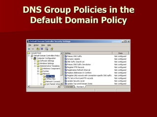 DNS Group Policies in the Default Domain Policy 