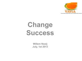 Change
Success
Willem Nooij
July, 1st 2013
 