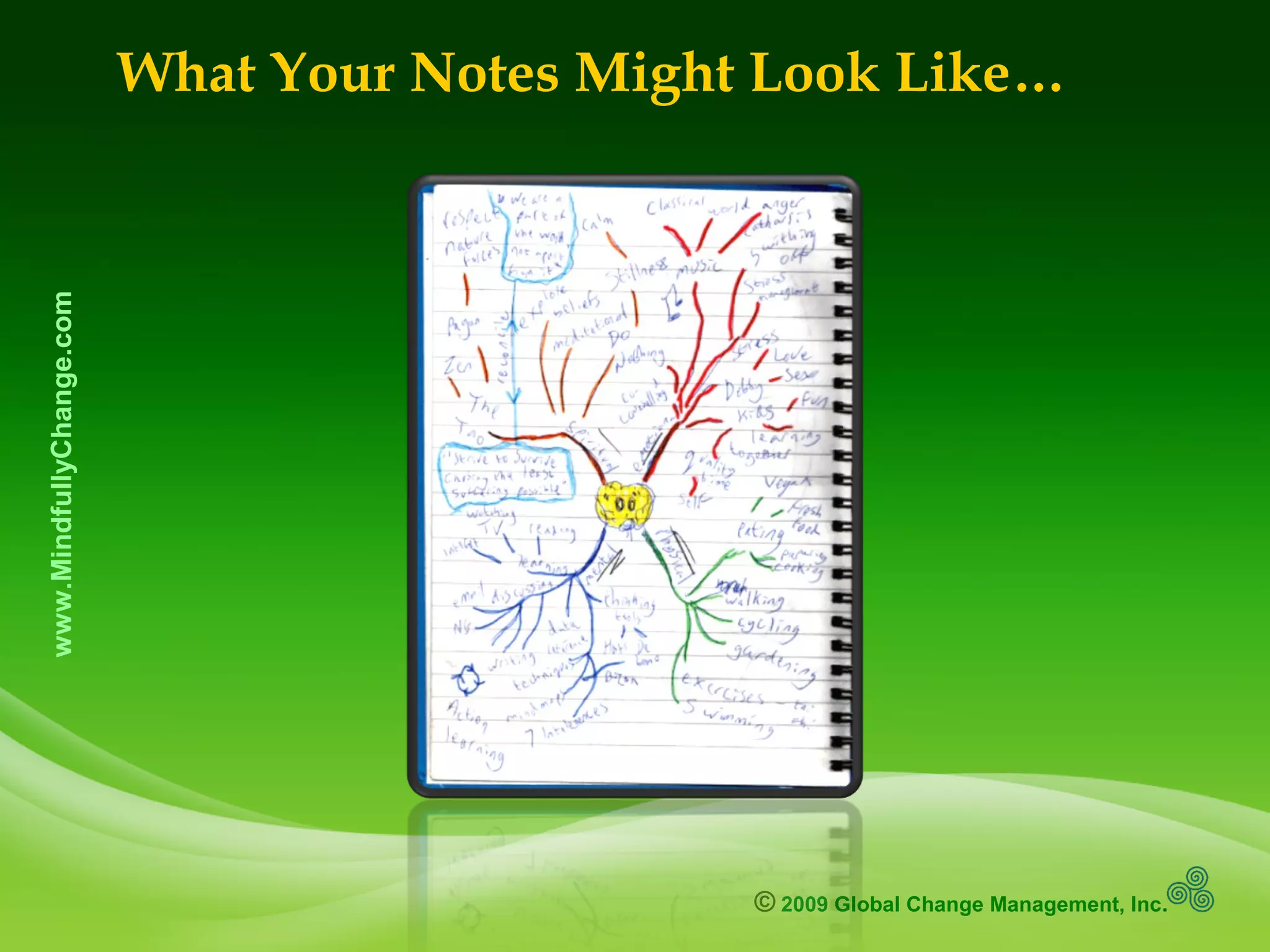 © 2009 Global Change Management, Inc.
www.MindfullyChange.com
What Your Notes Might Look Like…
 