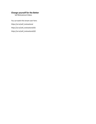 Change yourself for the better | PDF
