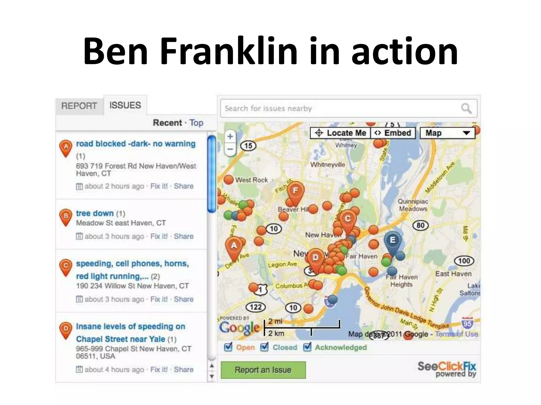 Ben Franklin in action
 