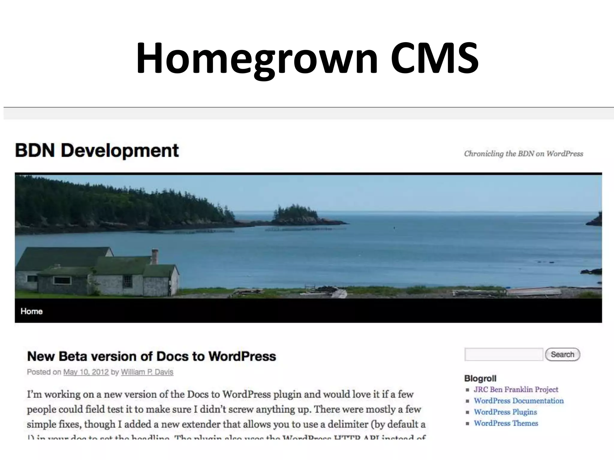 Homegrown CMS
 
