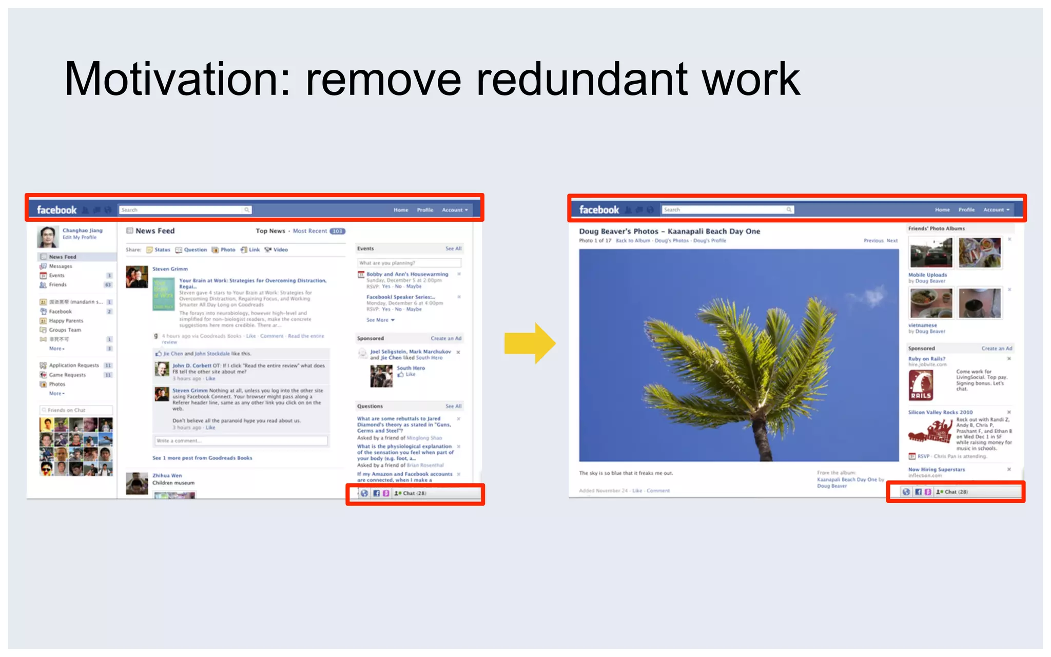 Motivation: remove redundant work
 