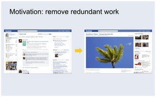Motivation: remove redundant work
 