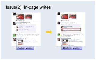 Issue(2): In-page writes




      Cached version       Restored version
 