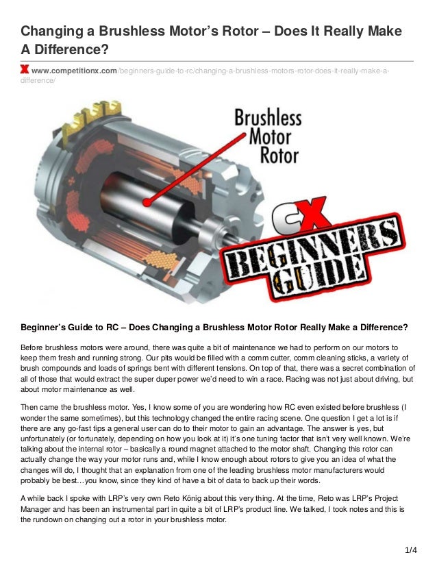 Changing a Brushless Motors Rotor Does It Really Make a Difference?