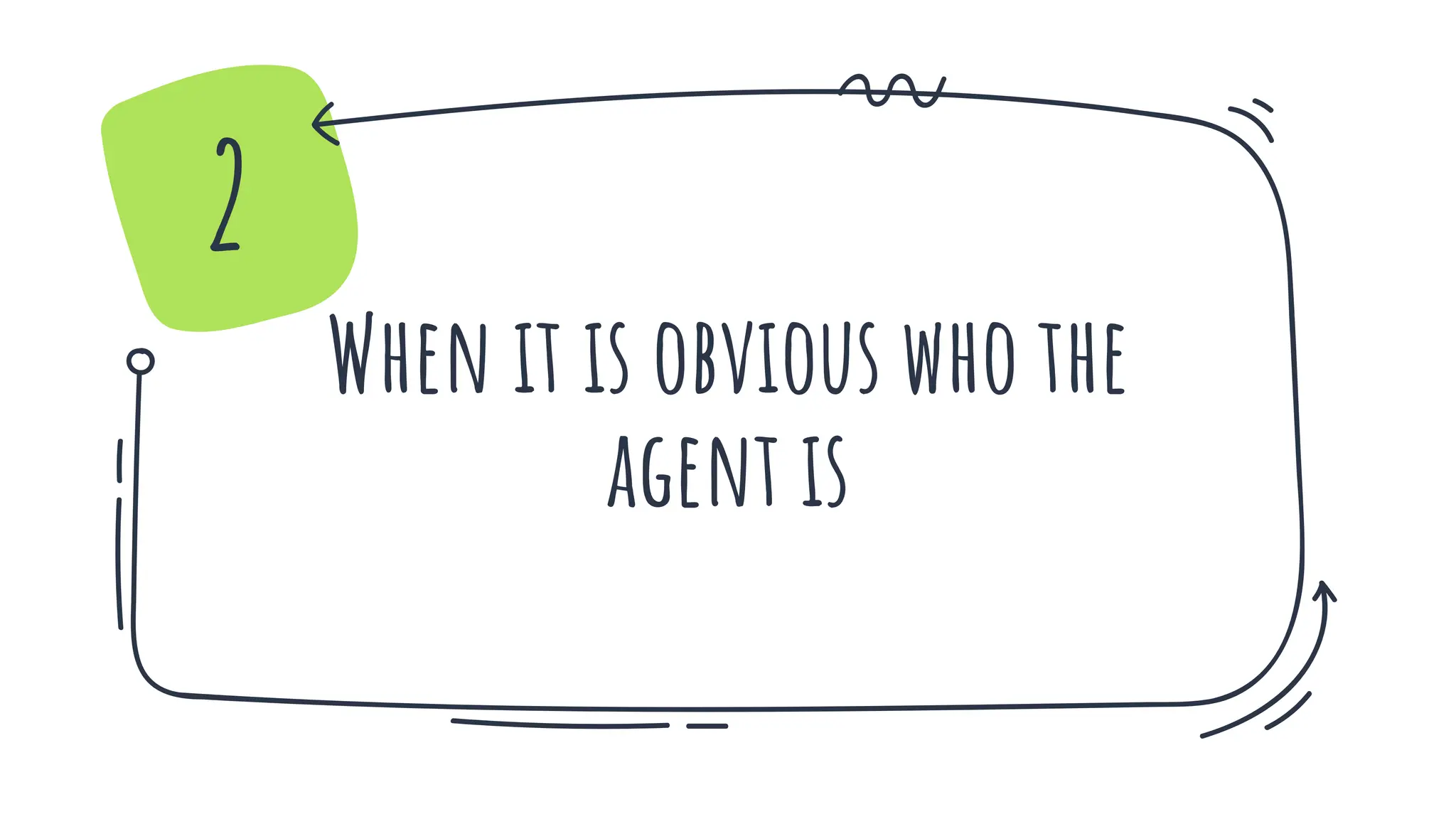 When it is obvious who the
agent is
2
 