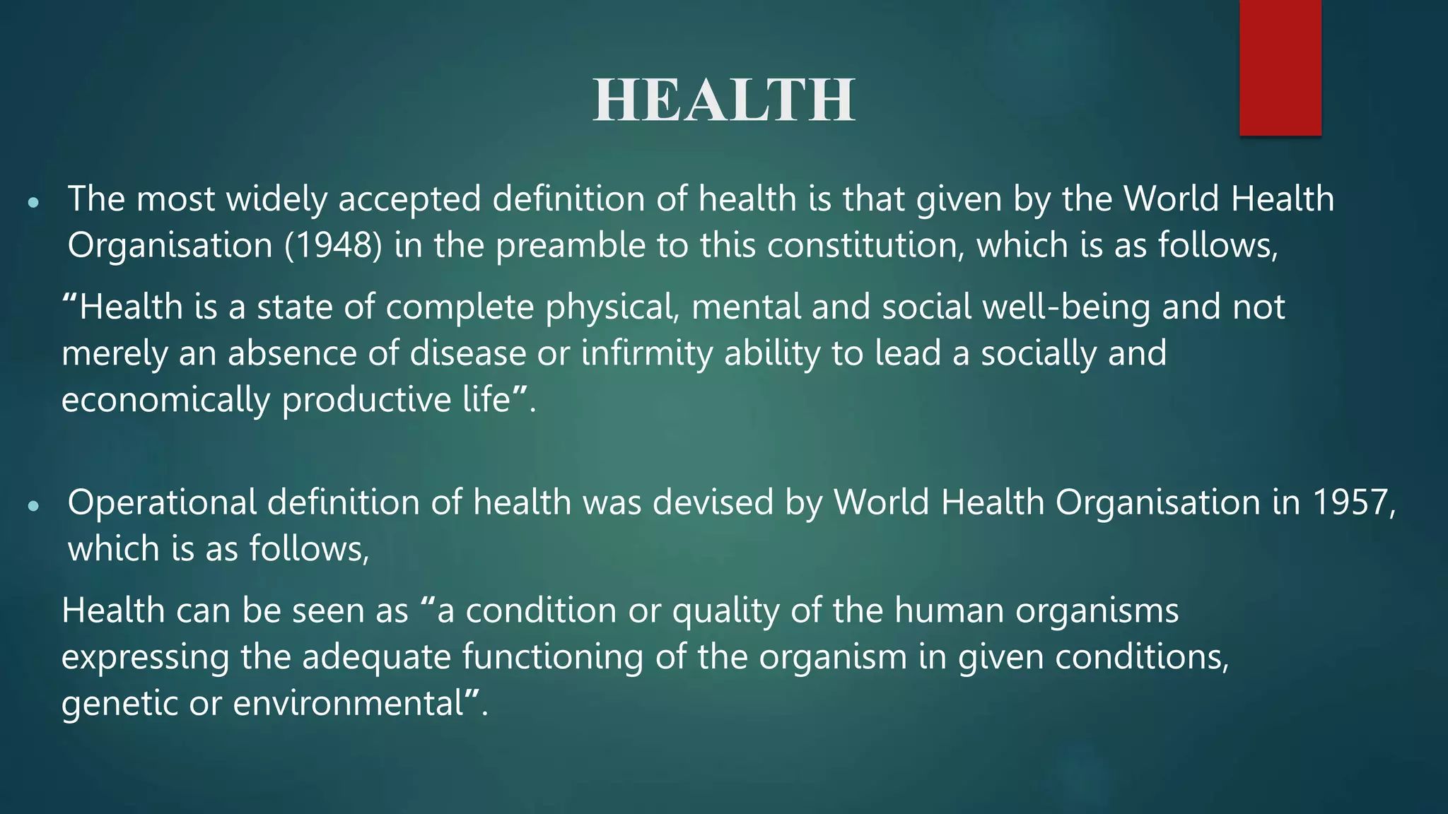 CHANGING CONCEPT OF HEALTH.pptx | Holistic Health | Alternative Medicine