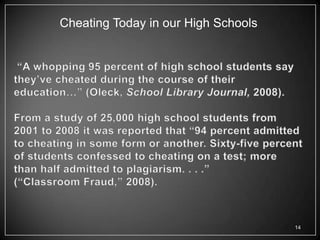 Cheating Today in our High Schools




                                     14
 
