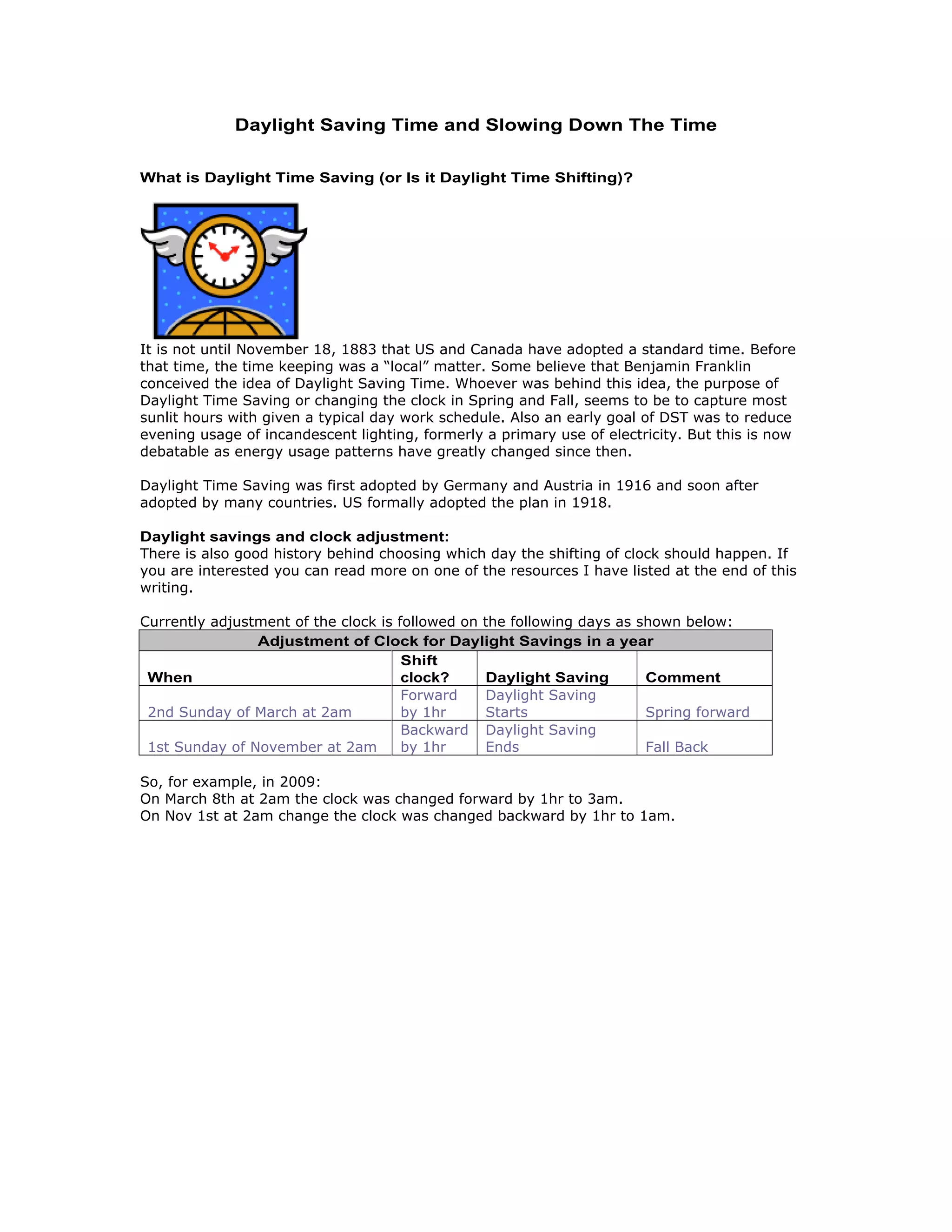 Changing daylight saving time slowing down the time with pictures PDF