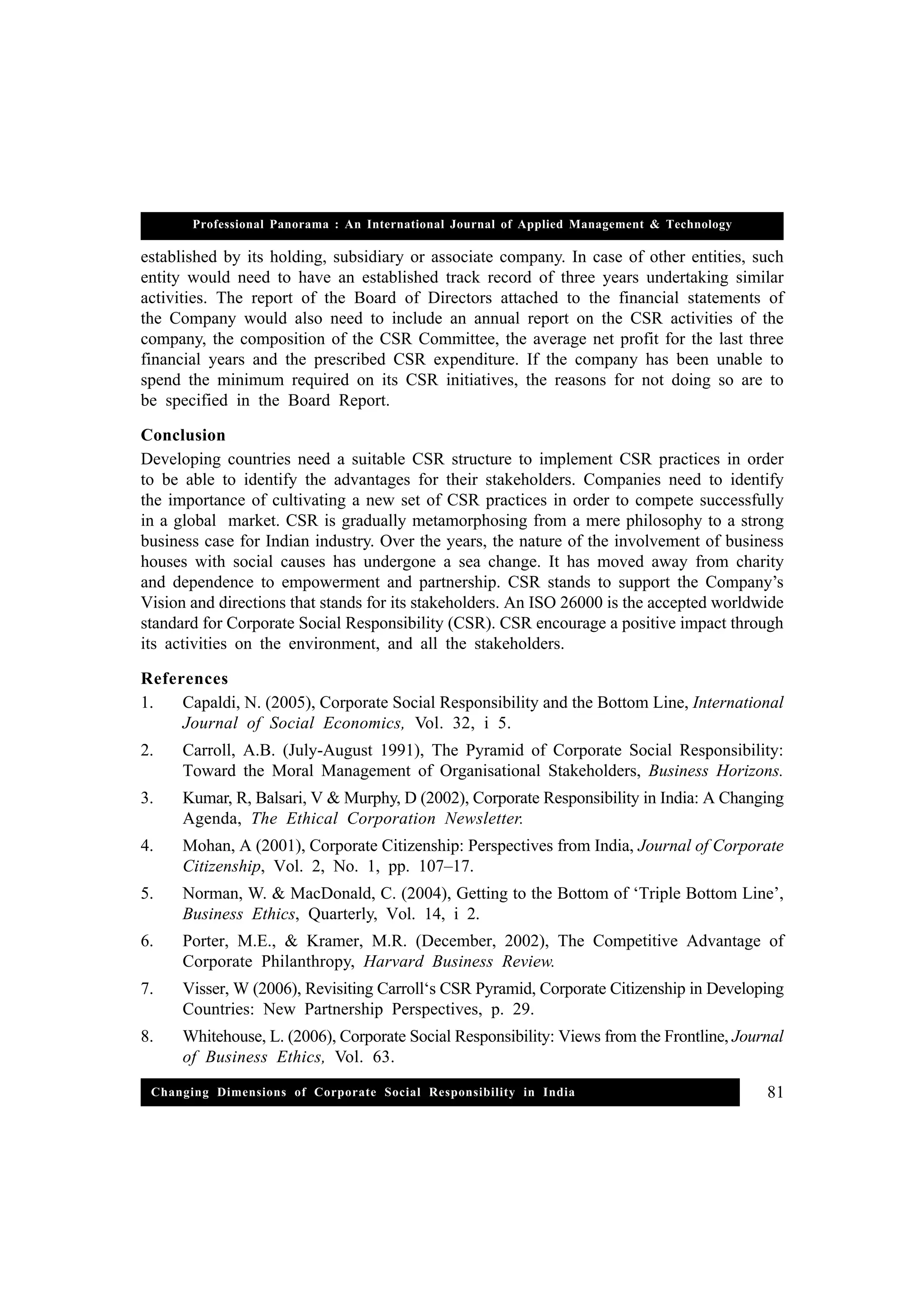 Changing dimensions of corporate social responsibility in india | PDF