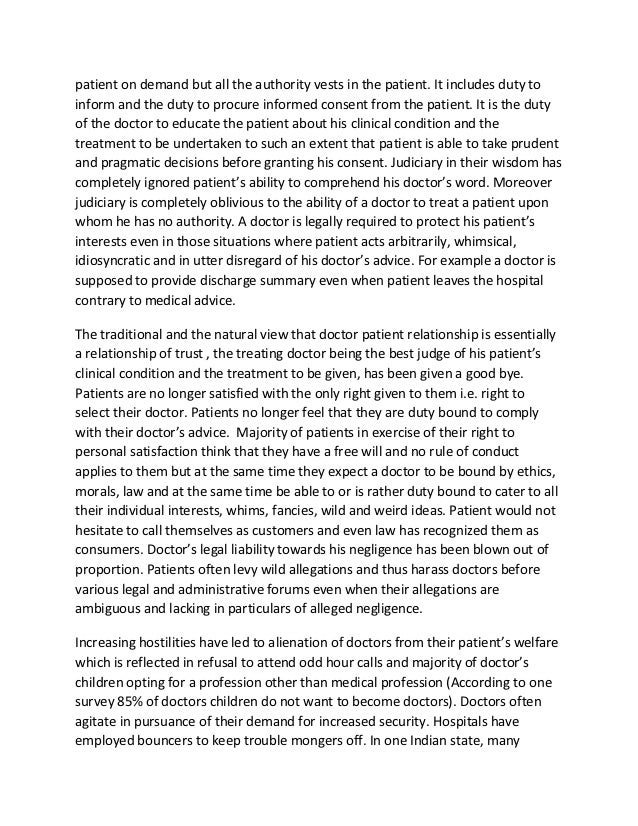 Changing doctor patient relationship