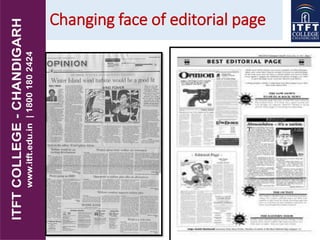 Changing face of editorial page
 