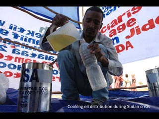 Cooklng oil distribution during Sudan crisis
 