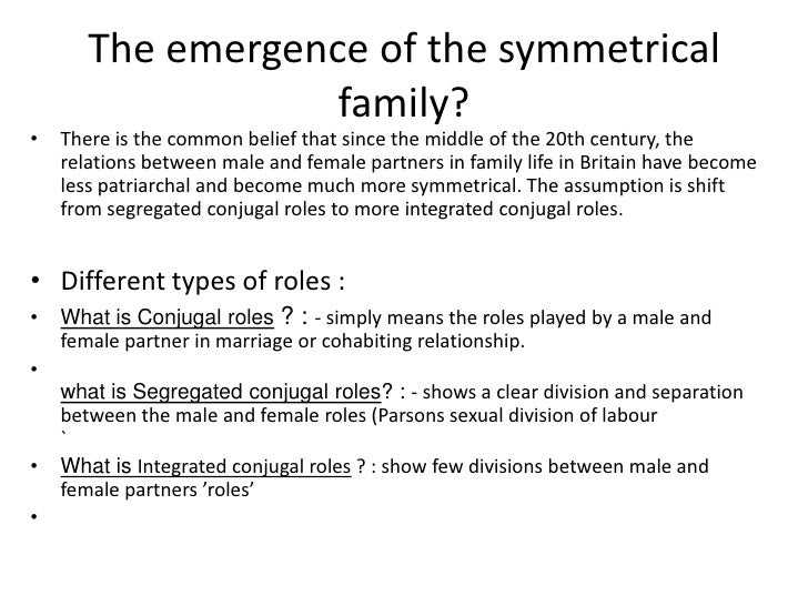the symmetrical family The privatised and the symmetrical family lesson objective: by the end of this lesson you will be able to define what is meant by the privatised family and the symmetrical family. the symmetrical family The privatised and the symmetrical family lesson objective: by the end of this lesson you will be able to define what is meant by the privatised family and the symmetrical family.
