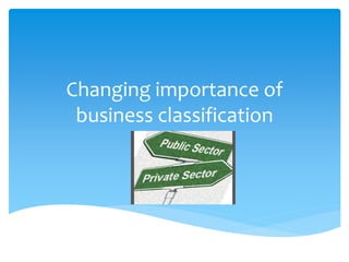 Changing importance of
business classification
 