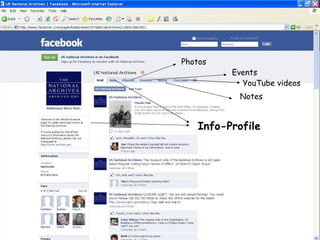 Info-Profile Photos Events Notes YouTube videos 