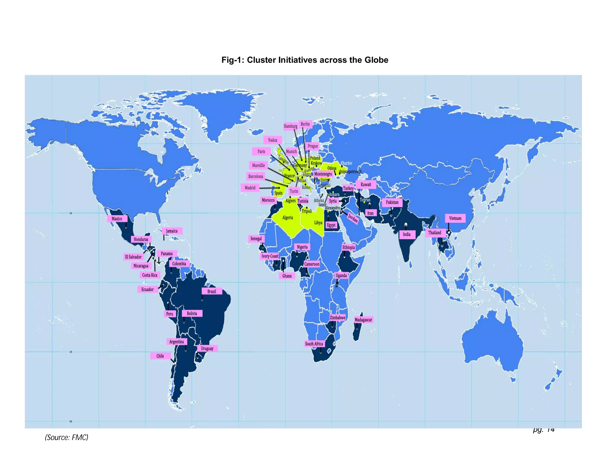 pg. 14
Fig-1: Cluster Initiatives across the Globe
(Source: FMC)
 