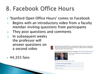 5. Connecting peopleUniversity of Michigan65,709 Fans and growing…Sheffield Hallam University 4170 fans