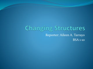 Reporter: Aileen A. Tarrayo 
BSA 1-10 
 