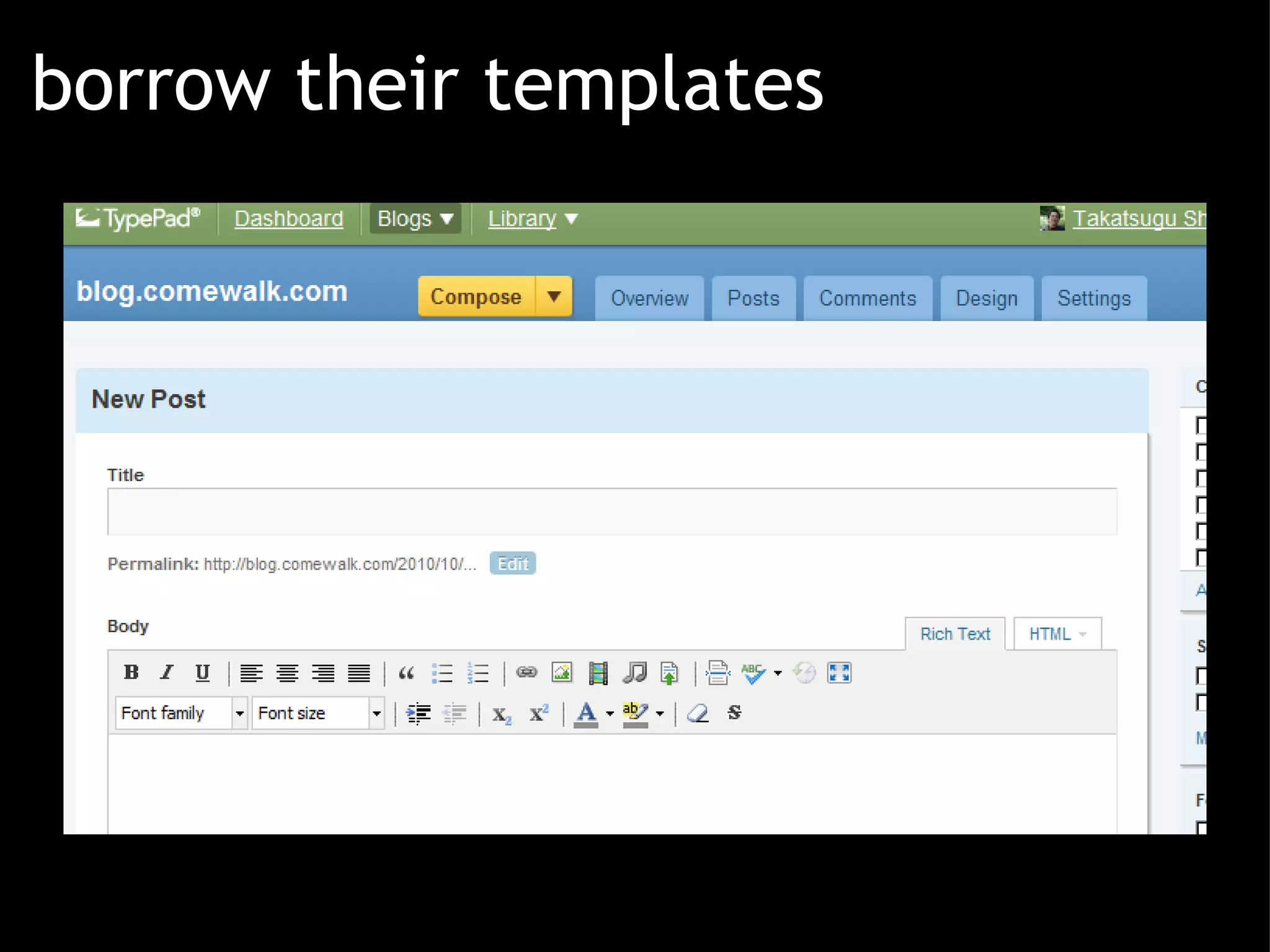 borrow their templates 