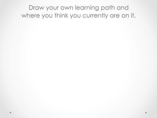 Draw your own learning path and
where you think you currently are on it.
 
