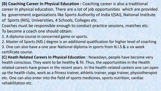 Changing trends and career in physical education class XI UNIT 1 PPT ...