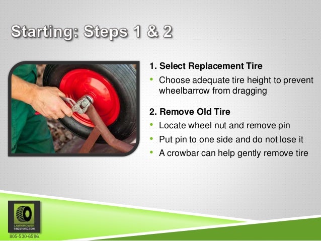 Changing wheelbarrow tire tube Clearance